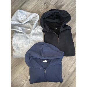 Quarter Zip Men's Polyester Sweatshirt /Sweater Size‎ XL Bundle Black, Grey Blue